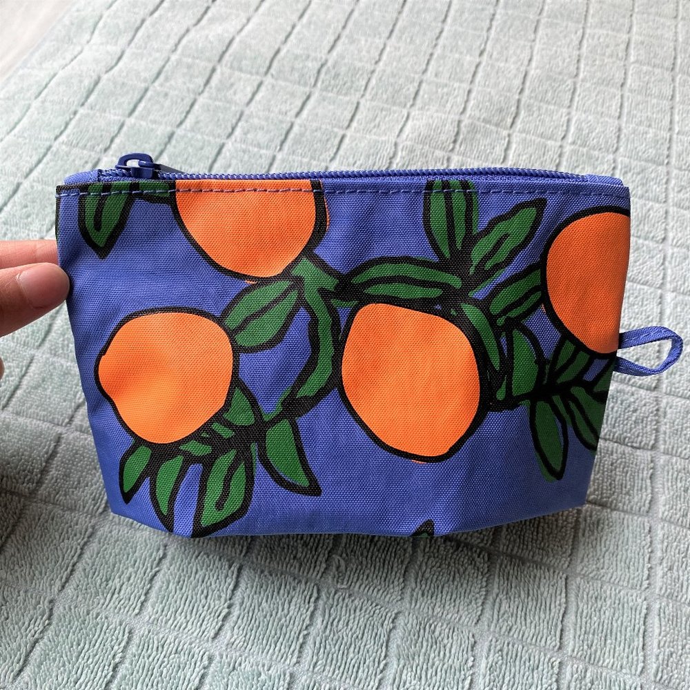 NWOT Baggu Go Pouch Small - Orange Tree Periwinkle - Picture 2 of 10